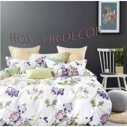 Lenjerie 100% Bumbac - Valentini Bianco alb cu mov