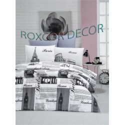 Lenjerie 100% Bumbac - Valentini Bianco alb cu negru